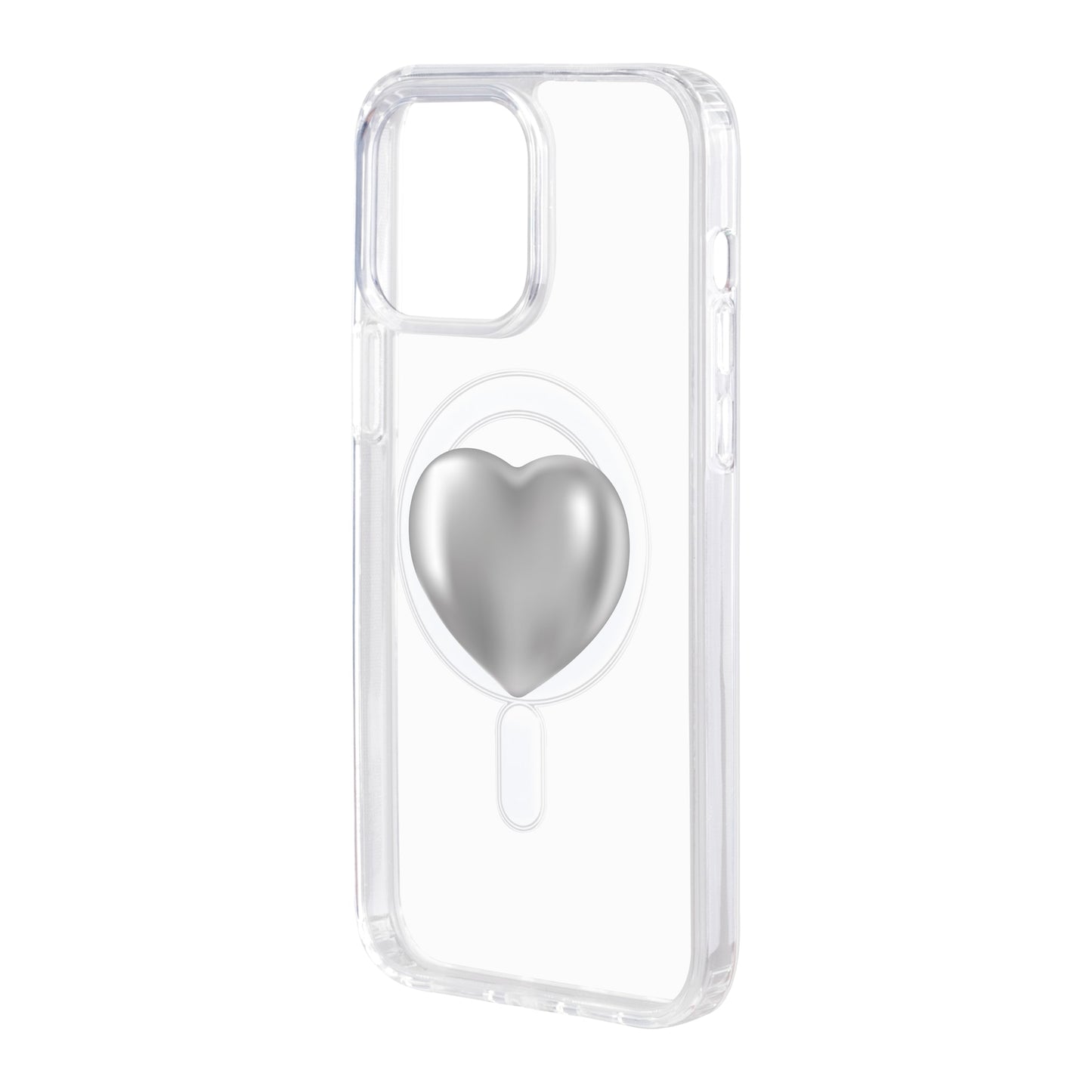 SILVER HEART-iPhone 15 Pro Max Solid Kılıf MagSafe Özellikli