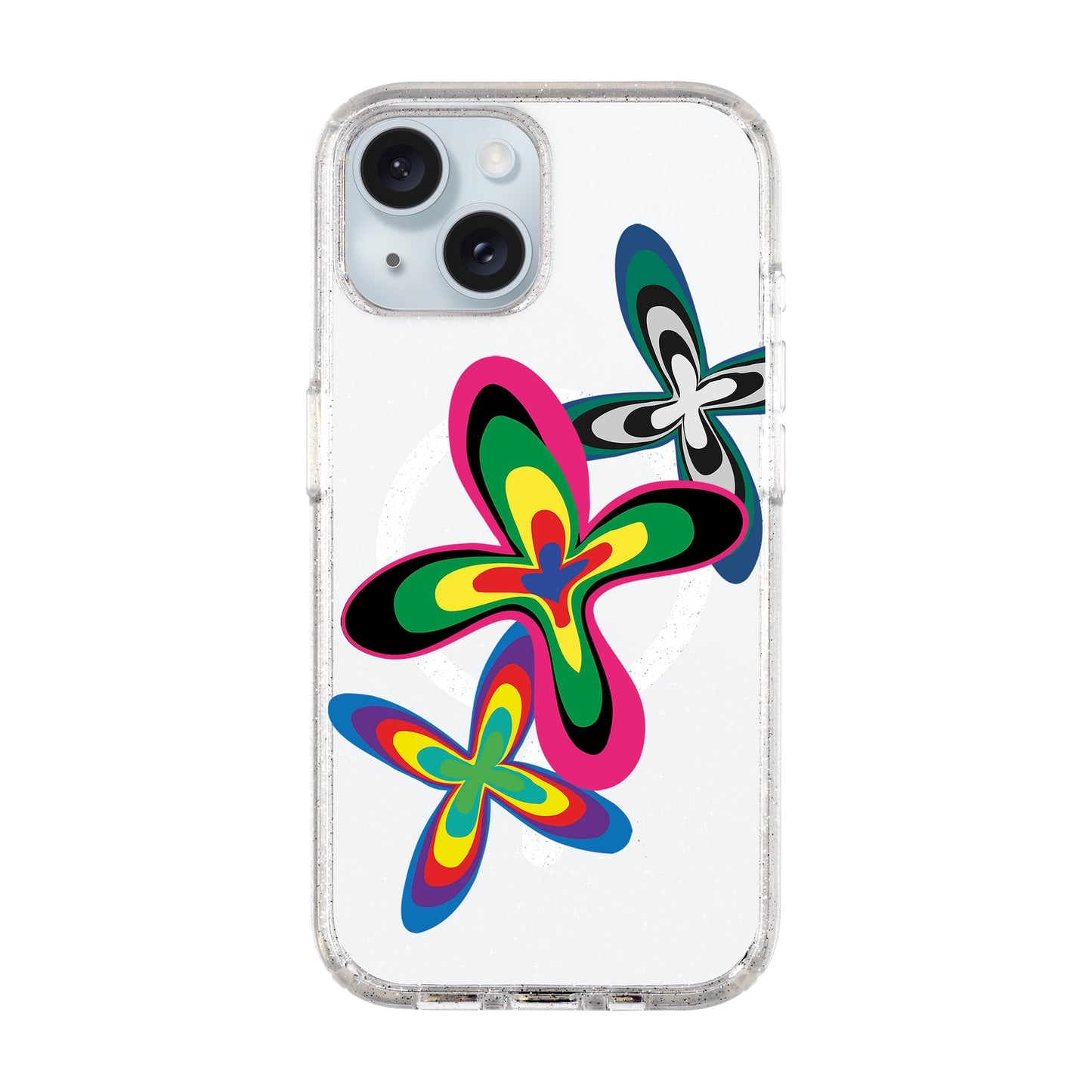 COLOR FLOWER-iPhone 14 Plus Shiny Kılıf MagSafe Özellikli