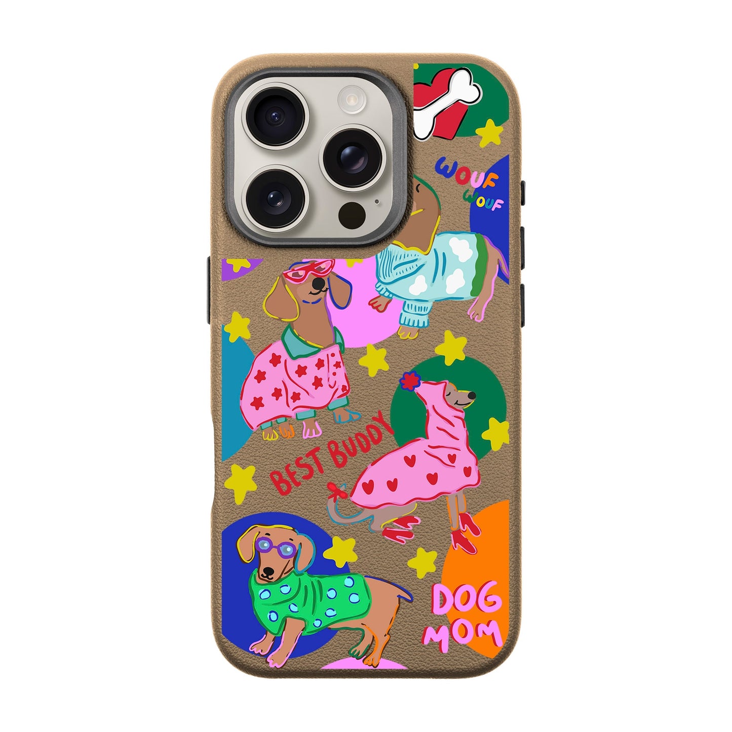 DOG MOM-iPhone 16 Pro Leather Premium Kılıf MagSafe Özellikli