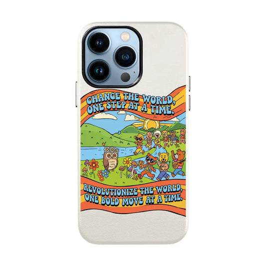 CHANGE THE WORLD-iPhone 13 Mini Leather Kılıf