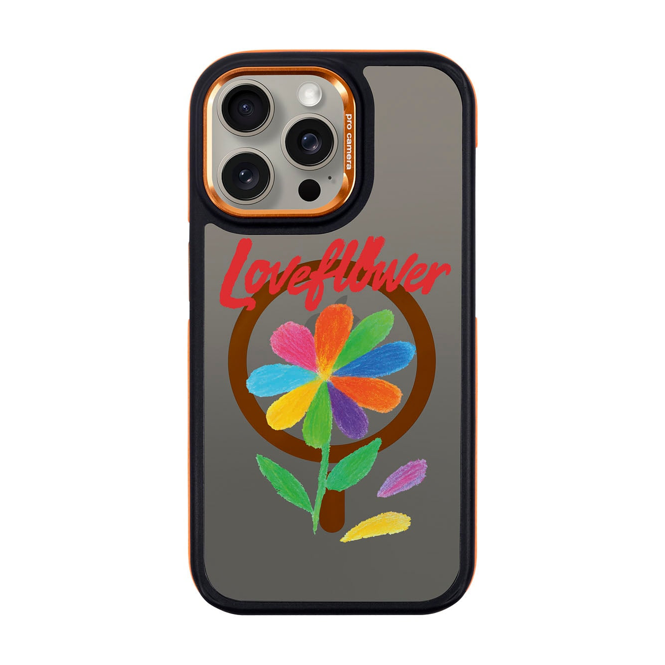 LOVE FLOWER-iPhone 15 Pro Max Dark Kılıf MagSafe Özellikli