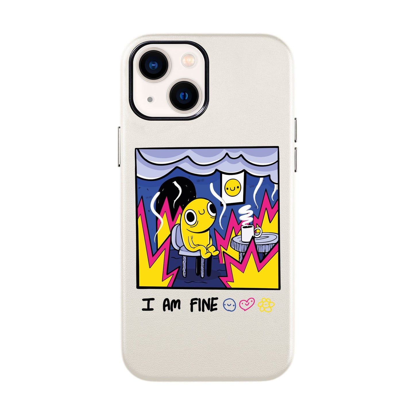 I AM FINE-iPhone 14 Leather Kılıf