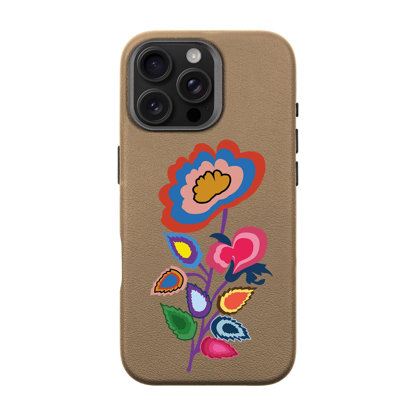 KNITTED FLOWER-iPhone 16 Pro Max Leather Premium Kılıf MagSafe Özellikli