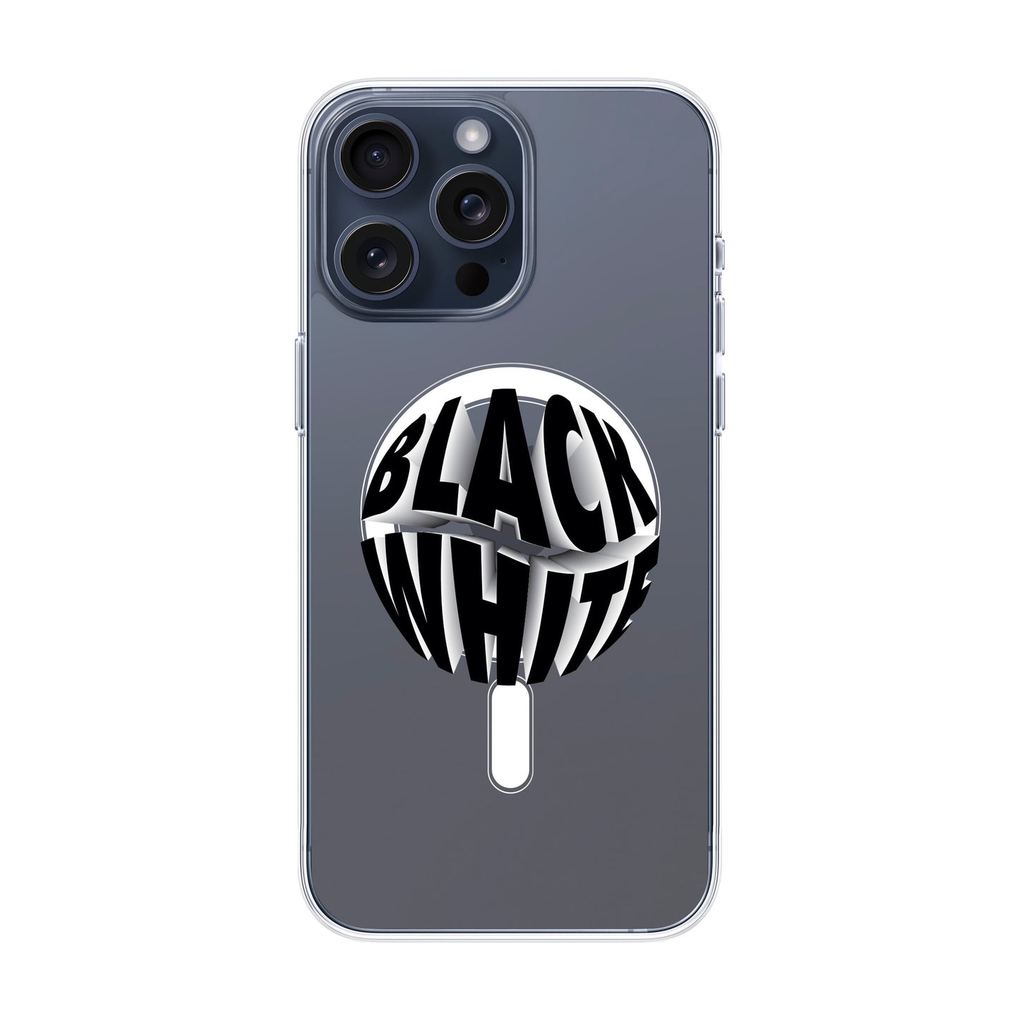 BLACK WHITE-iPhone 15 Pro Max Solid Kılıf MagSafe Özellikli