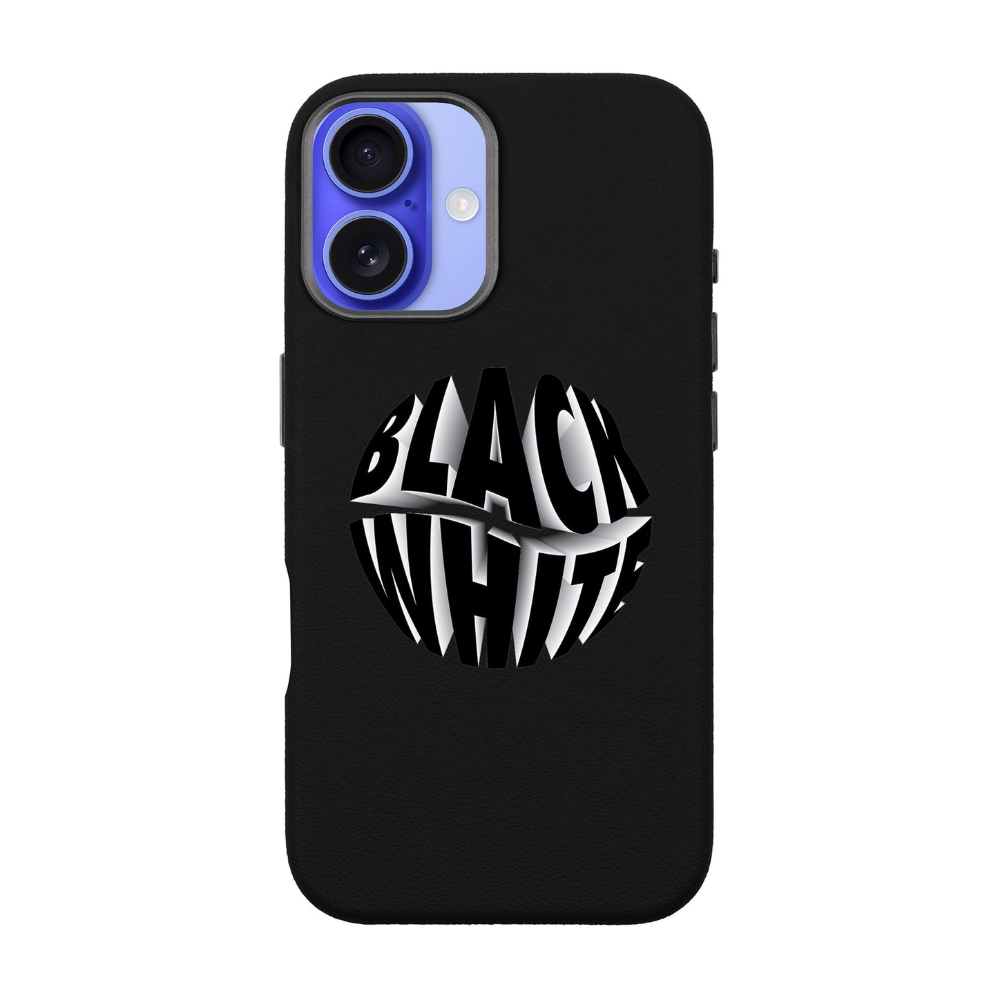 BLACK WHITE-iPhone 16 Plus Leather Premium Kılıf MagSafe Özellikli