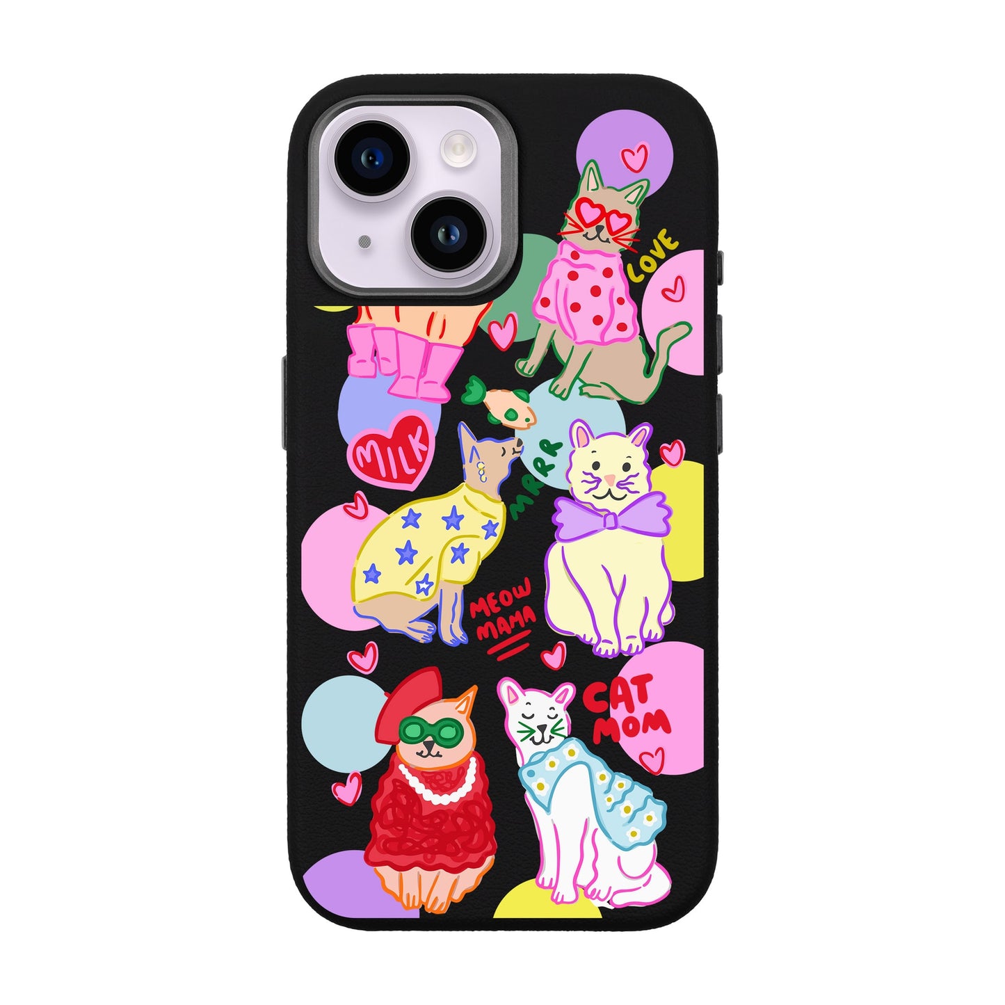 CAT MOM-iPhone 14 Leather Premium Kılıf MagSafe Özellikli