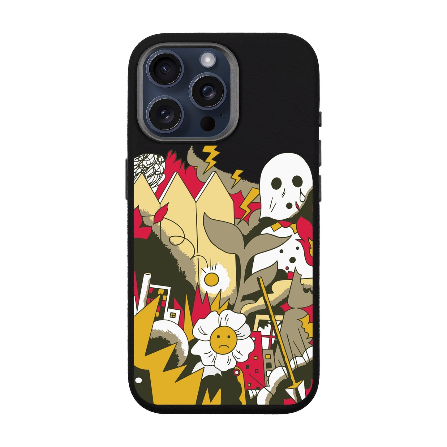 EVERYTHING IS BURNING-iPhone 15 Pro Max Leather Premium Kılıf MagSafe Özellikli