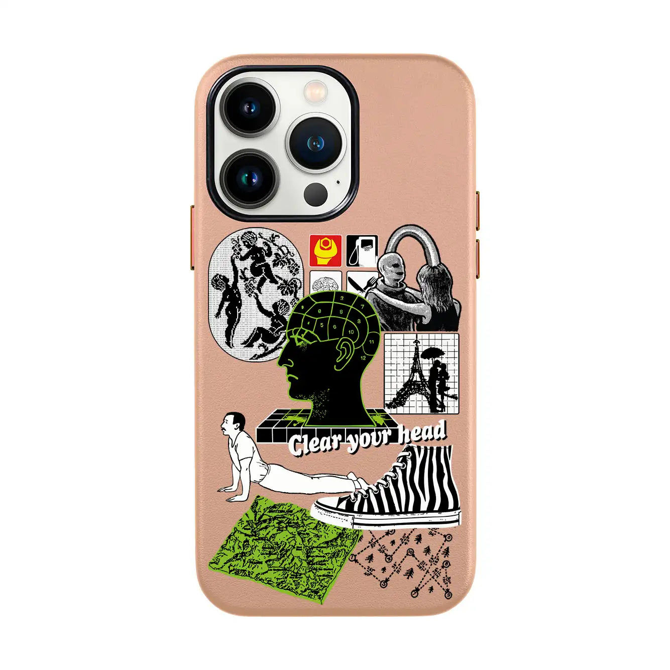 CLEAR YOUR HEAD-iPhone 14 Leather Kılıf