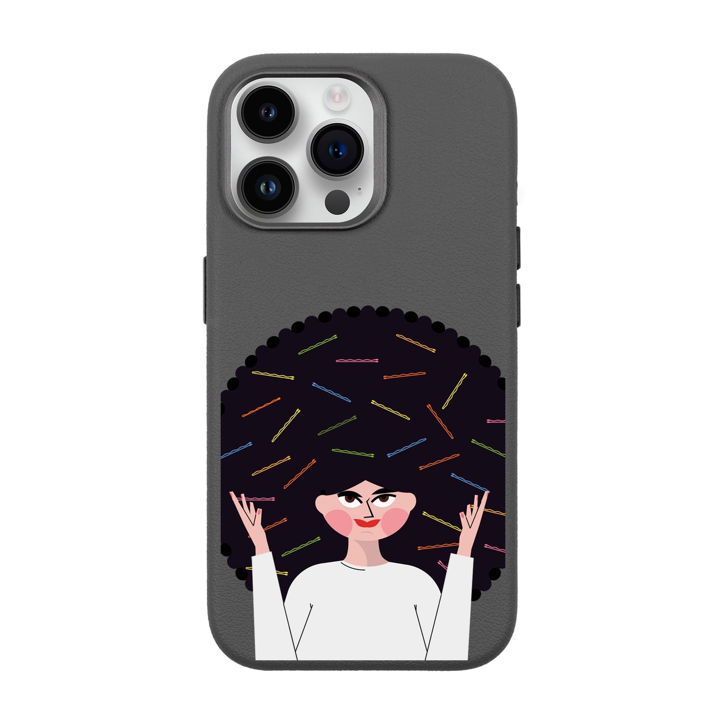 TANGLES OF HAPPINESS-iPhone 14 Pro Max Leather Premium Kılıf MagSafe Özellikli