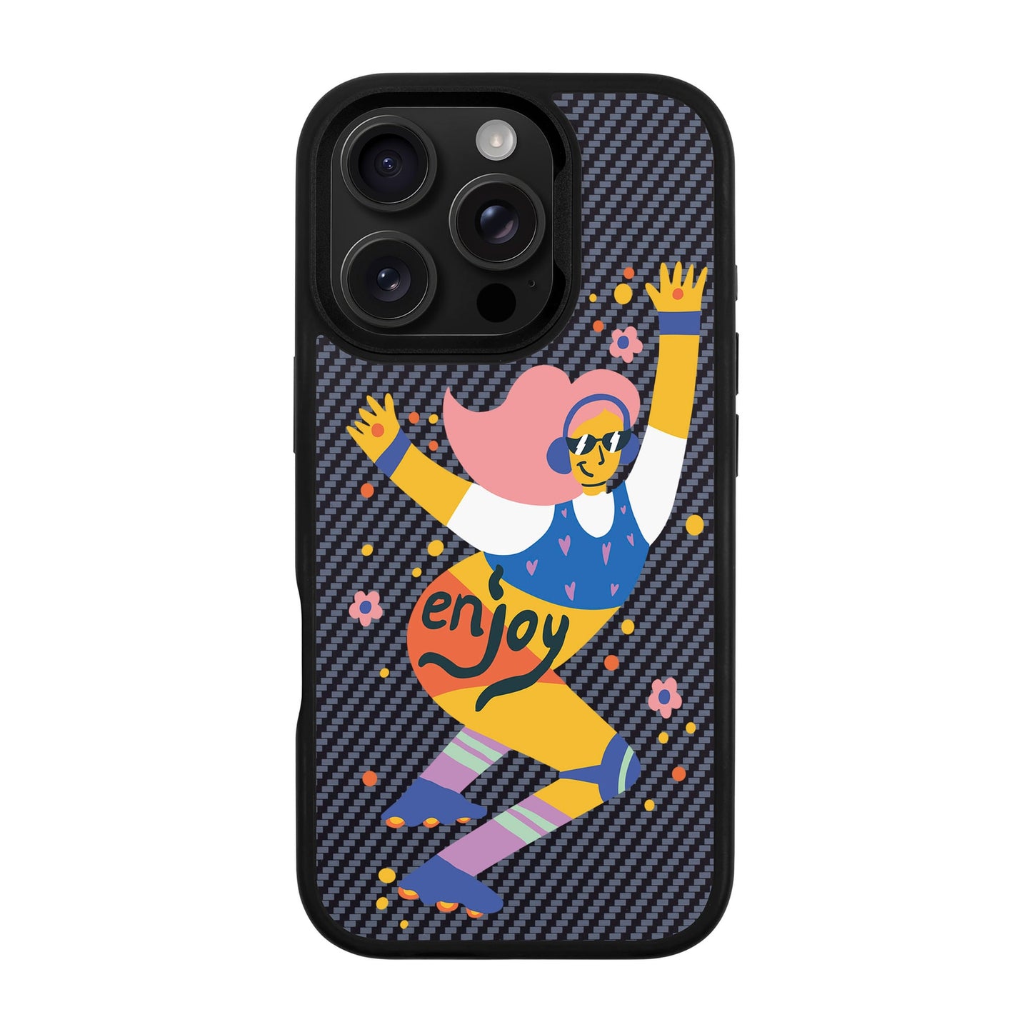 ENJOY-iPhone 16 Pro Plaid Kılıf MagSafe Özellikli