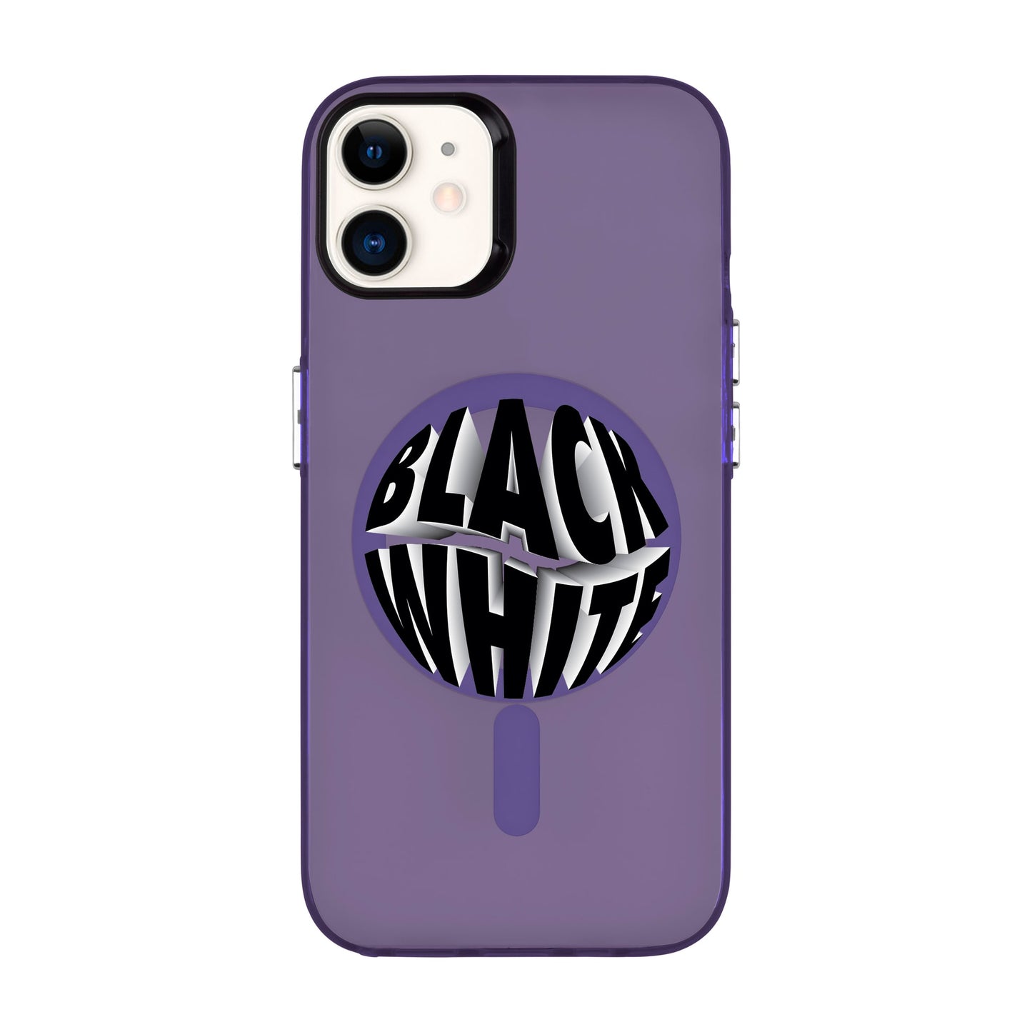 BLACK WHITE-iPhone 11 Hold Kılıf MagSafe Özellikli