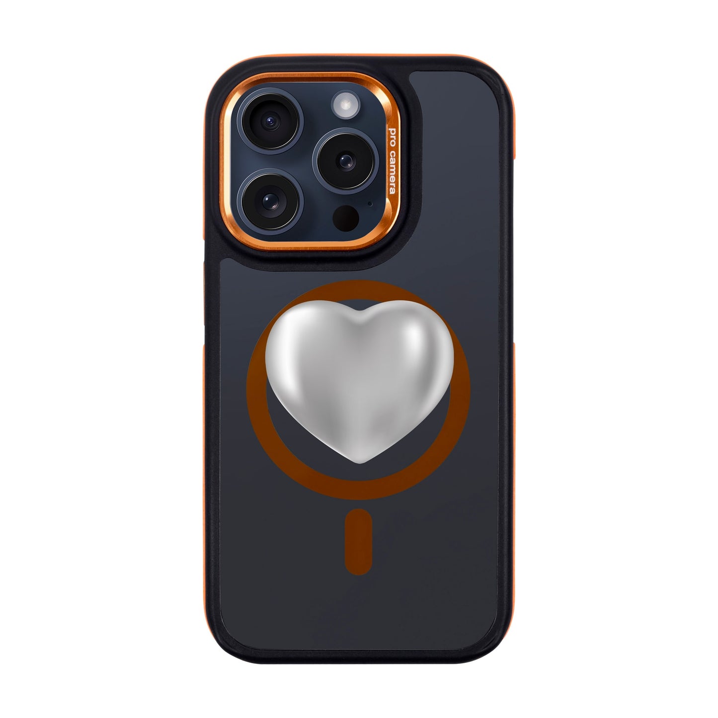 SILVER HEART-iPhone 15 Pro Dark Kılıf MagSafe Özellikli