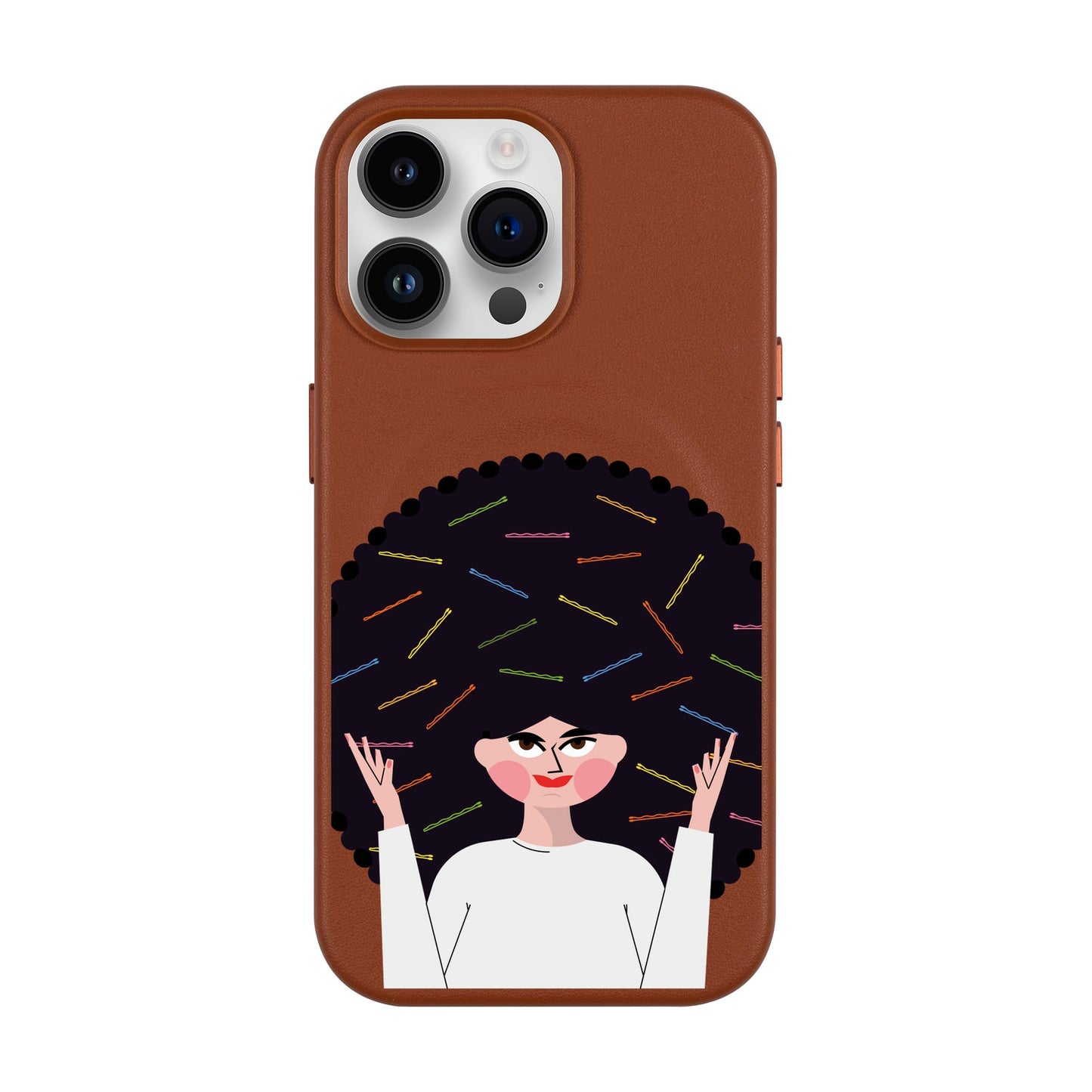 TANGLES OF HAPPINESS-iPhone 14 Pro Max Leather Kılıf MagSafe Özellikli