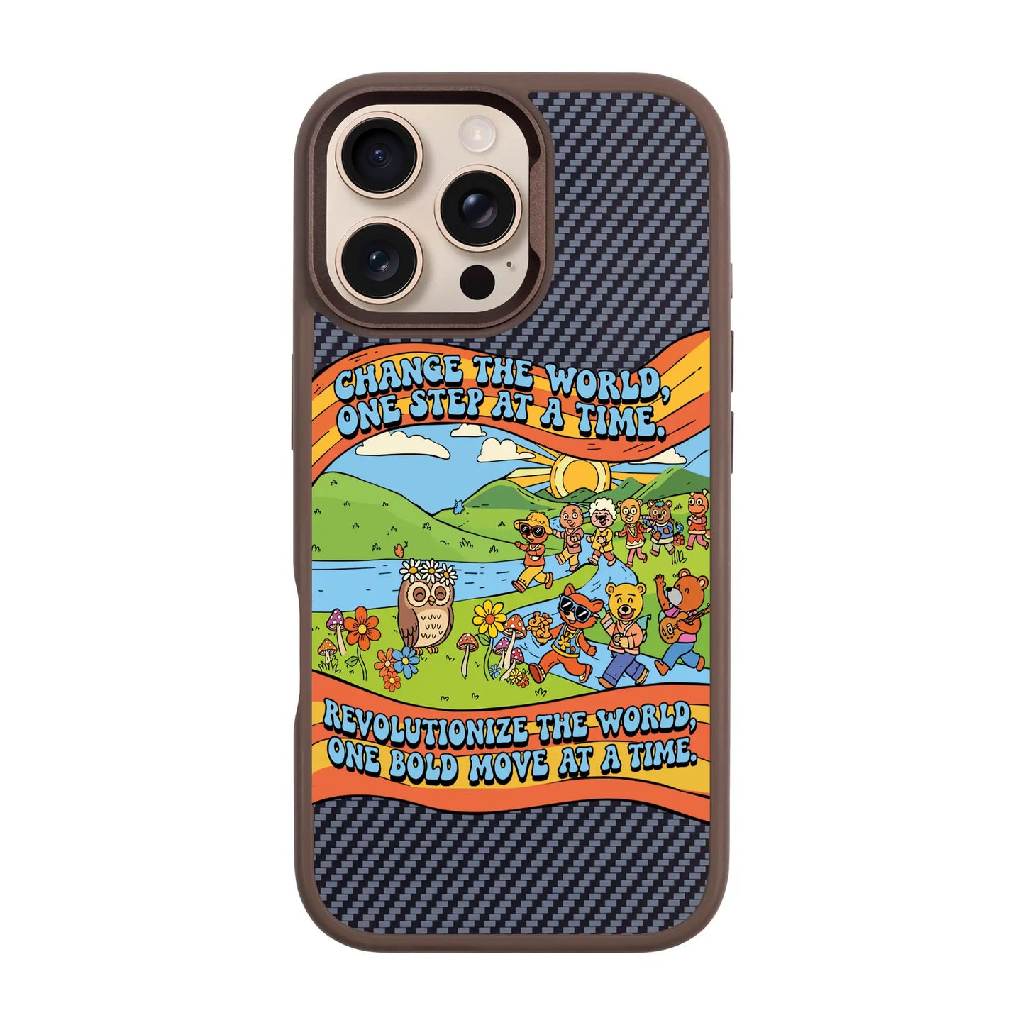 CHANGE THE WORLD-iPhone 16 Pro Max Plaid Kılıf MagSafe Özellikli
