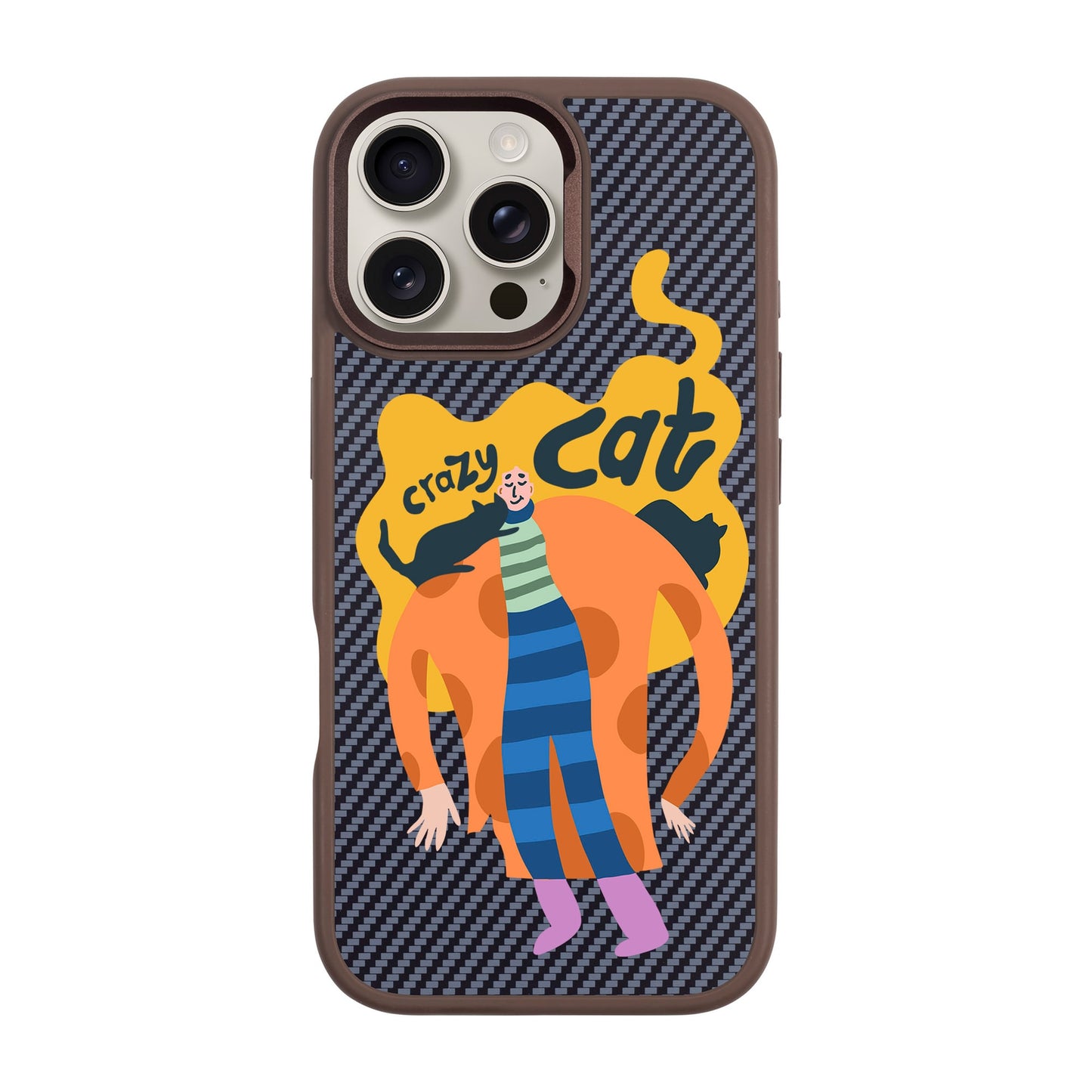 CRAZY CAT-iPhone 16 Pro Max Plaid Kılıf MagSafe Özellikli