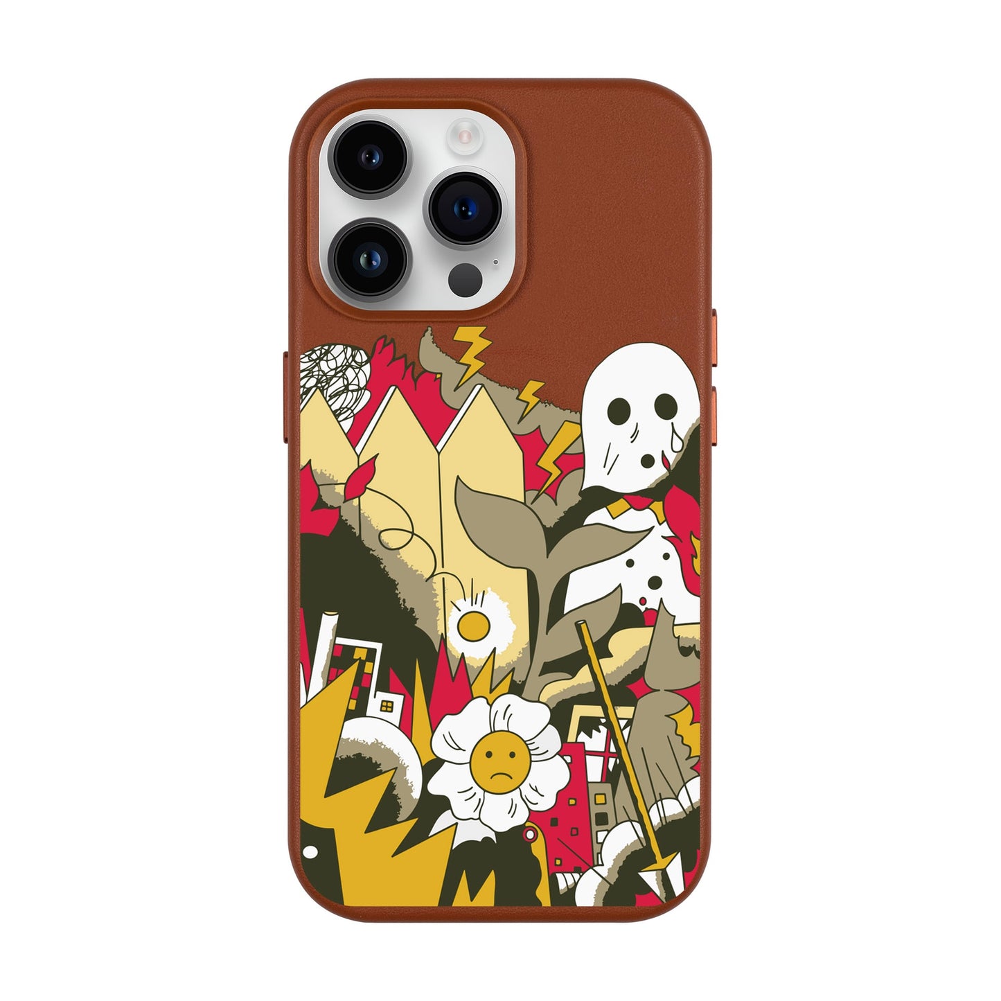 EVERYTHING IS BURNING-iPhone 14 Pro Max Leather Kılıf MagSafe Özellikli