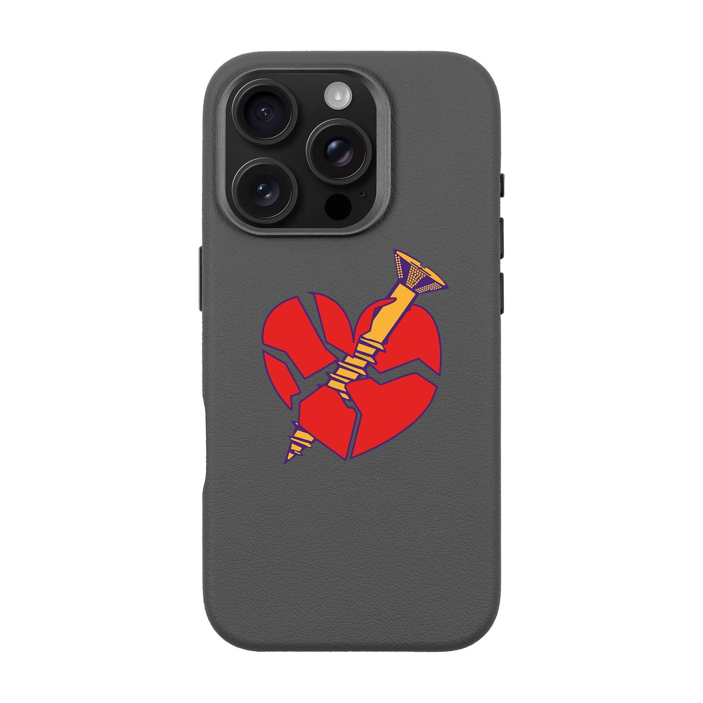 BROKEN HEART-iPhone 16 Pro Leather Premium Kılıf MagSafe Özellikli