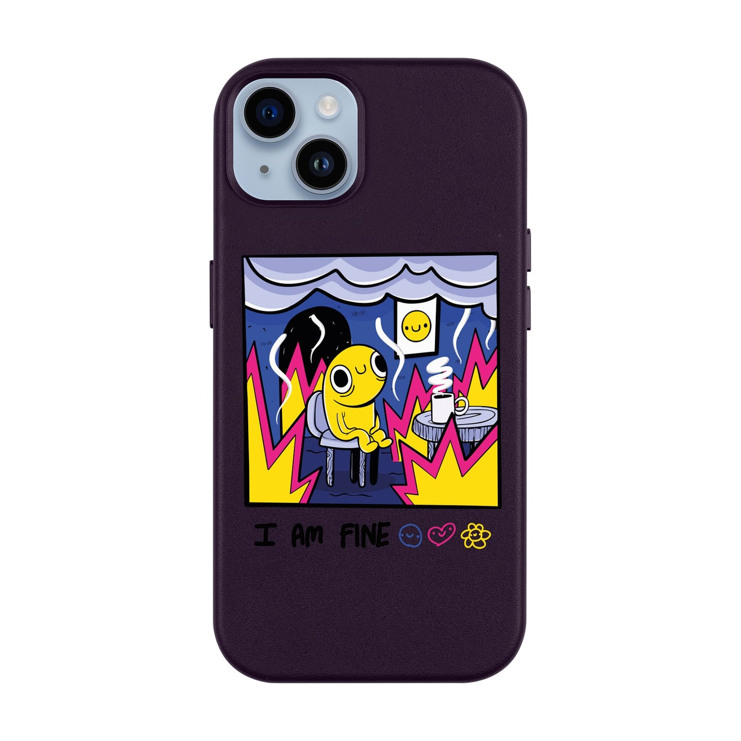 I AM FINE-iPhone 14 Plus Leather Kılıf MagSafe Özellikli