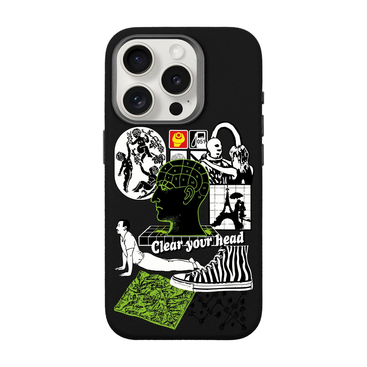 CLEAR YOUR HEAD-iPhone 15 Pro Leather Premium Kılıf MagSafe Özellikli
