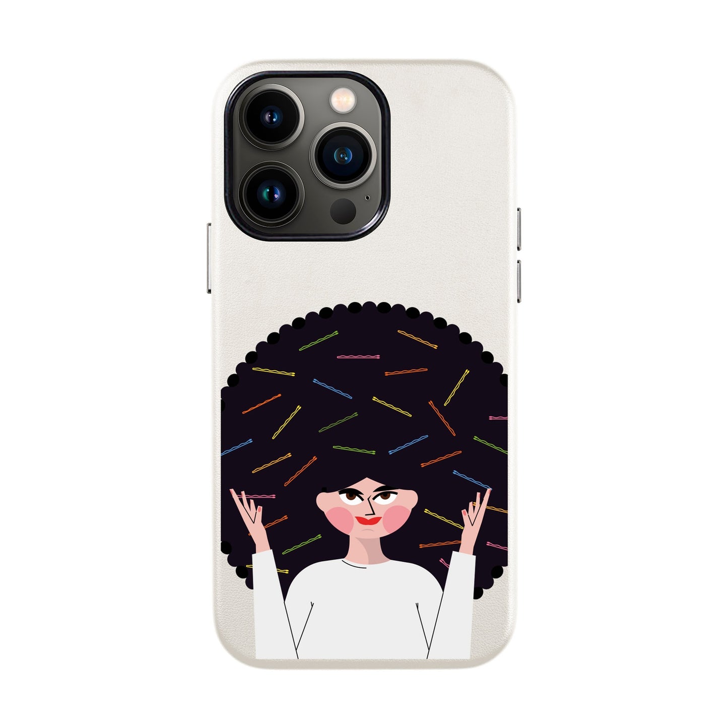 TANGLES OF HAPPINESS-iPhone 13 Pro Max Leather Kılıf