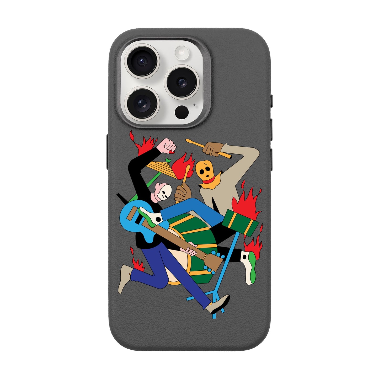 MONSTER MASH-iPhone 15 Pro Leather Premium Kılıf MagSafe Özellikli