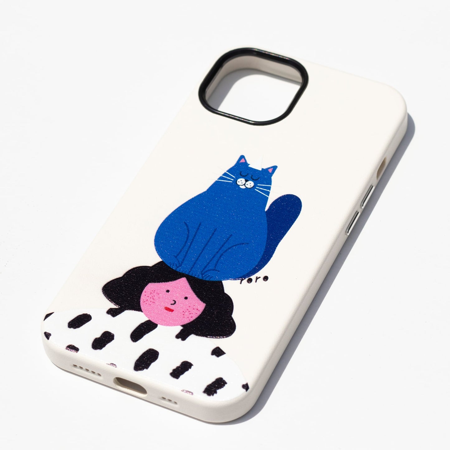 NAUGHTY CAT-iPhone 14 Leather Kılıf