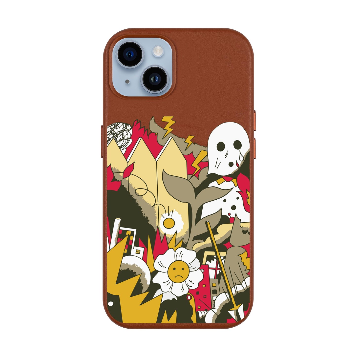 EVERYTHING IS BURNING-iPhone 14 Plus Leather Kılıf MagSafe Özellikli
