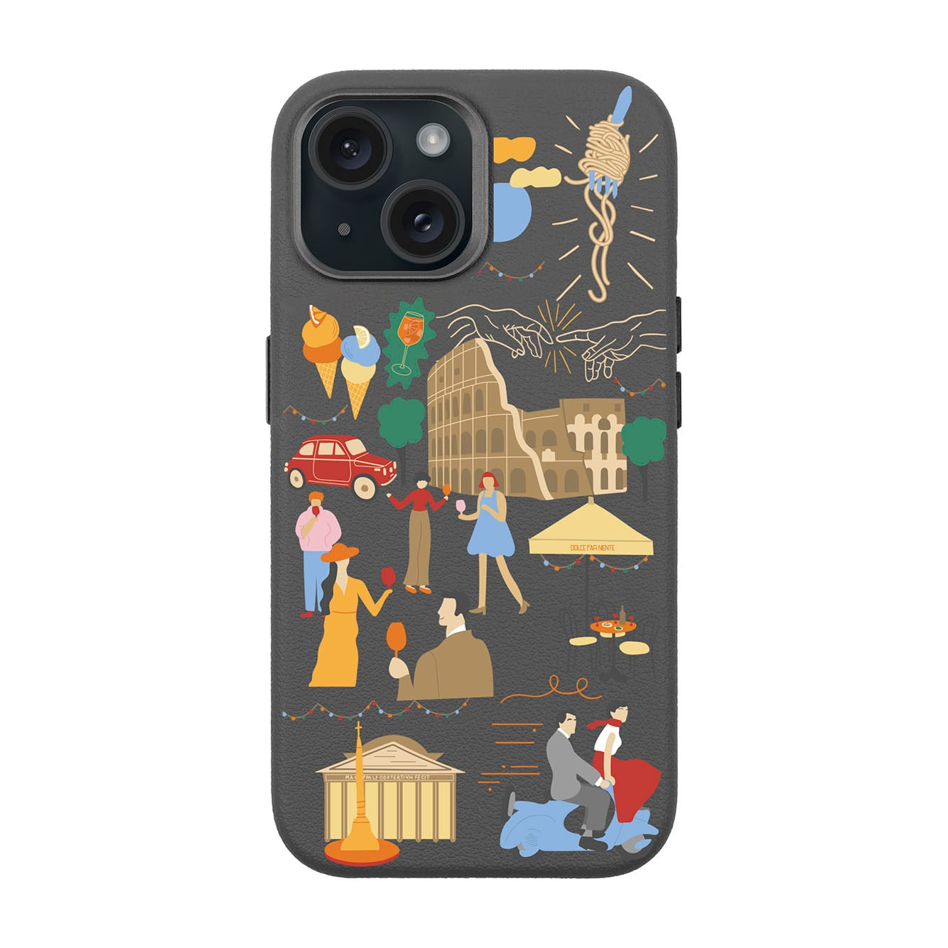 ROMA-iPhone 15 Leather Premium Kılıf MagSafe Özellikli