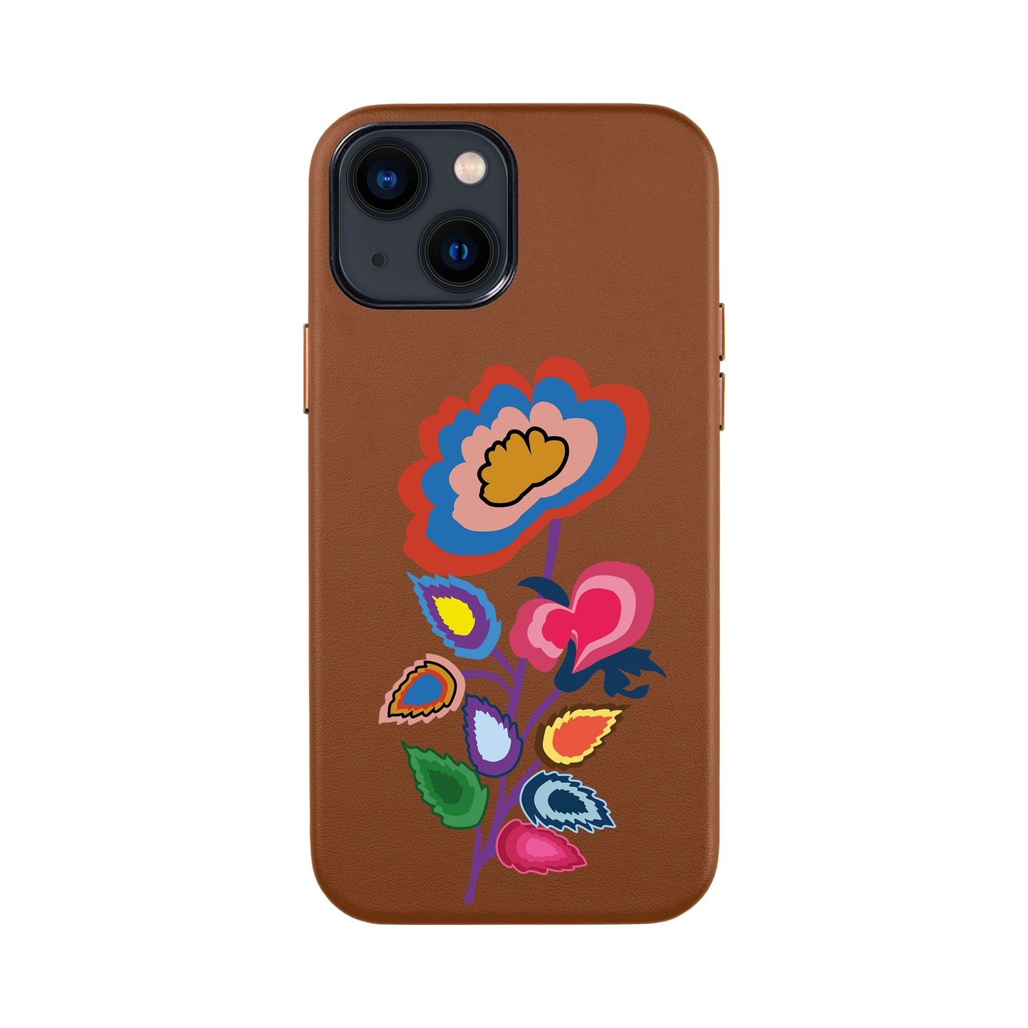 KNITTED FLOWER-iPhone 13 Mini Leather Kılıf