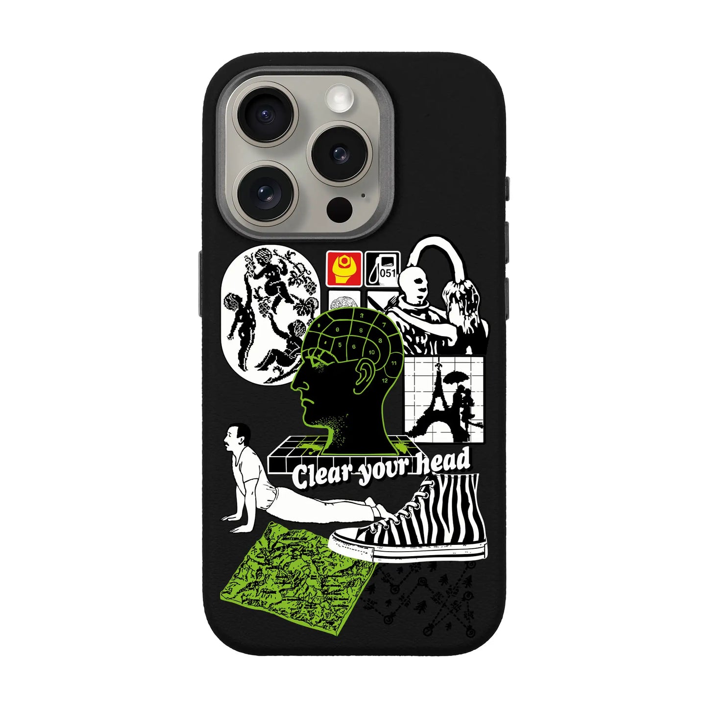 CLEAR YOUR HEAD-iPhone 15 Pro Leather Premium Kılıf MagSafe Özellikli