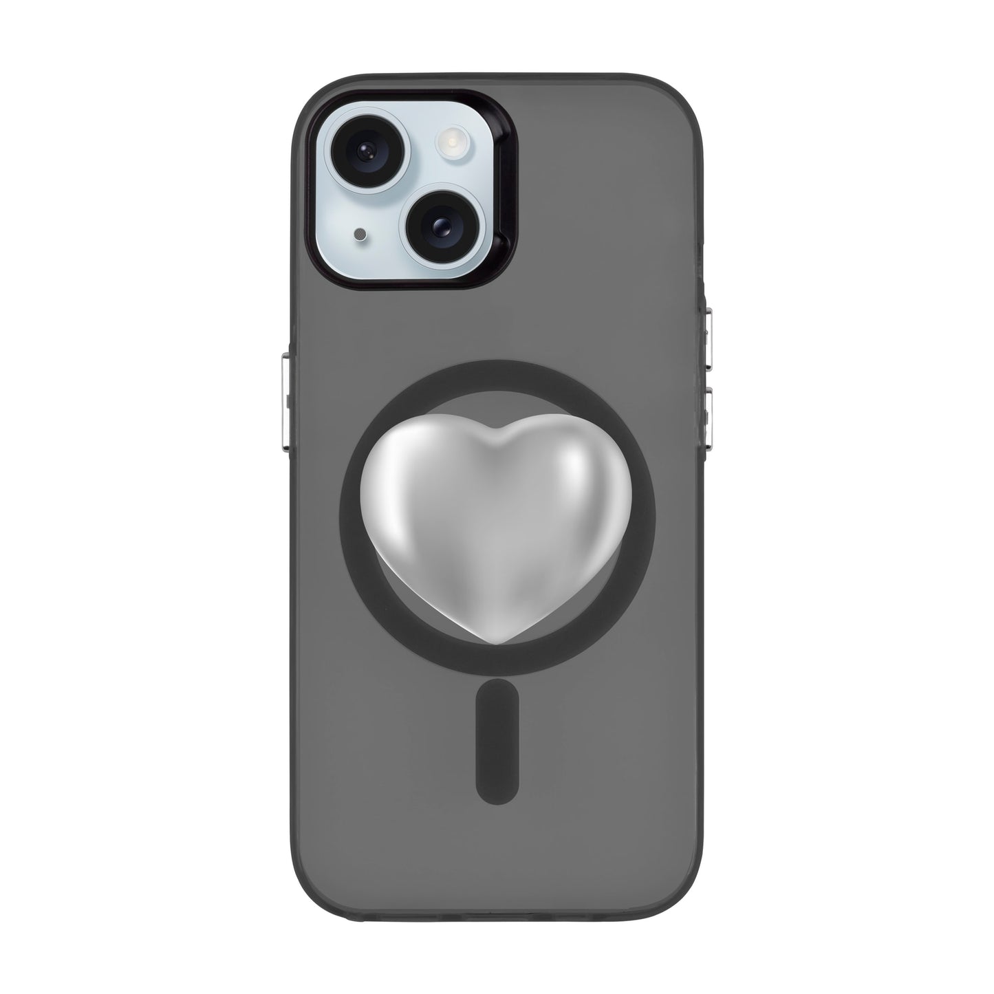 SILVER HEART-iPhone 15 Hold Kılıf MagSafe Özellikli