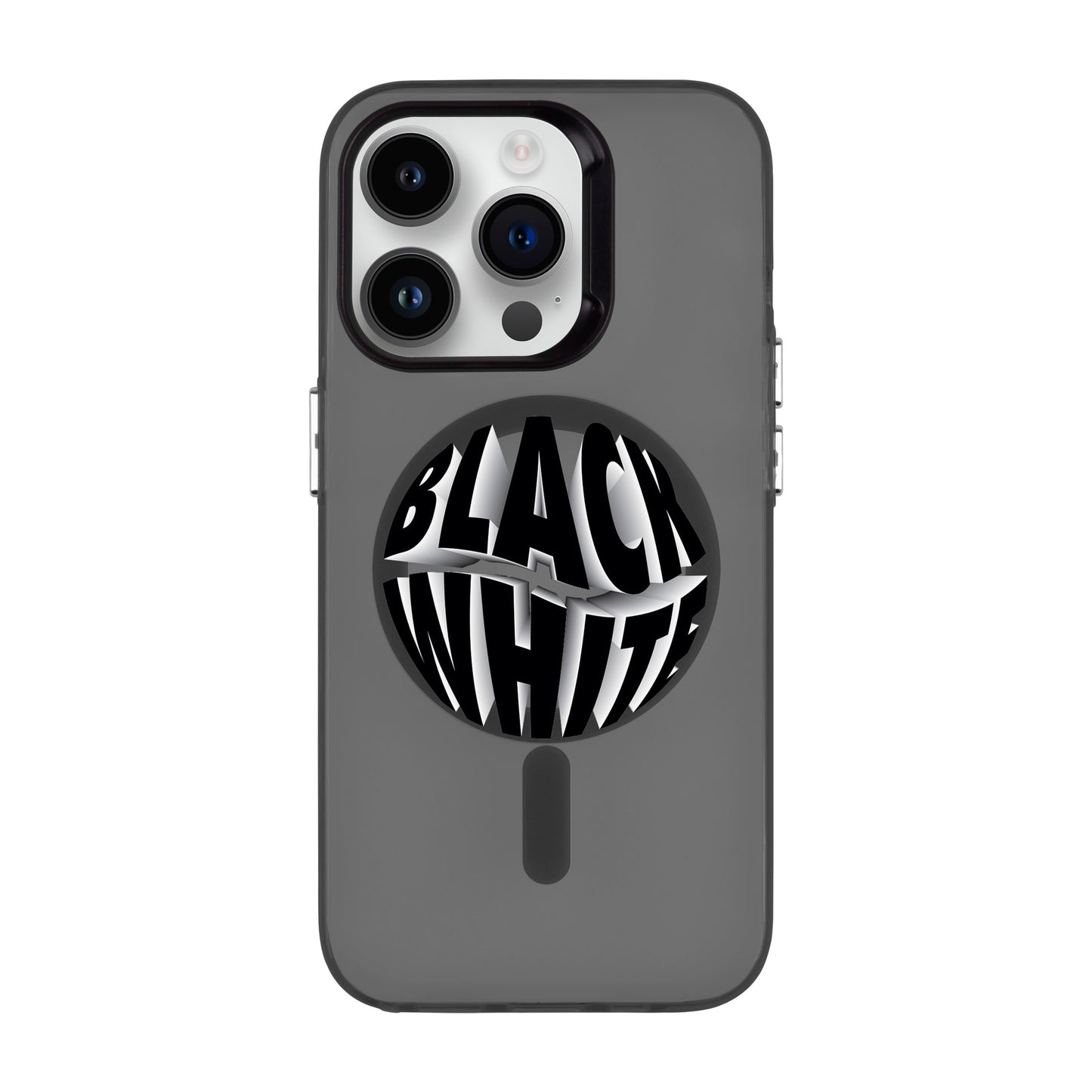 BLACK WHITE-iPhone 14 Pro Hold Kılıf MagSafe Özellikli
