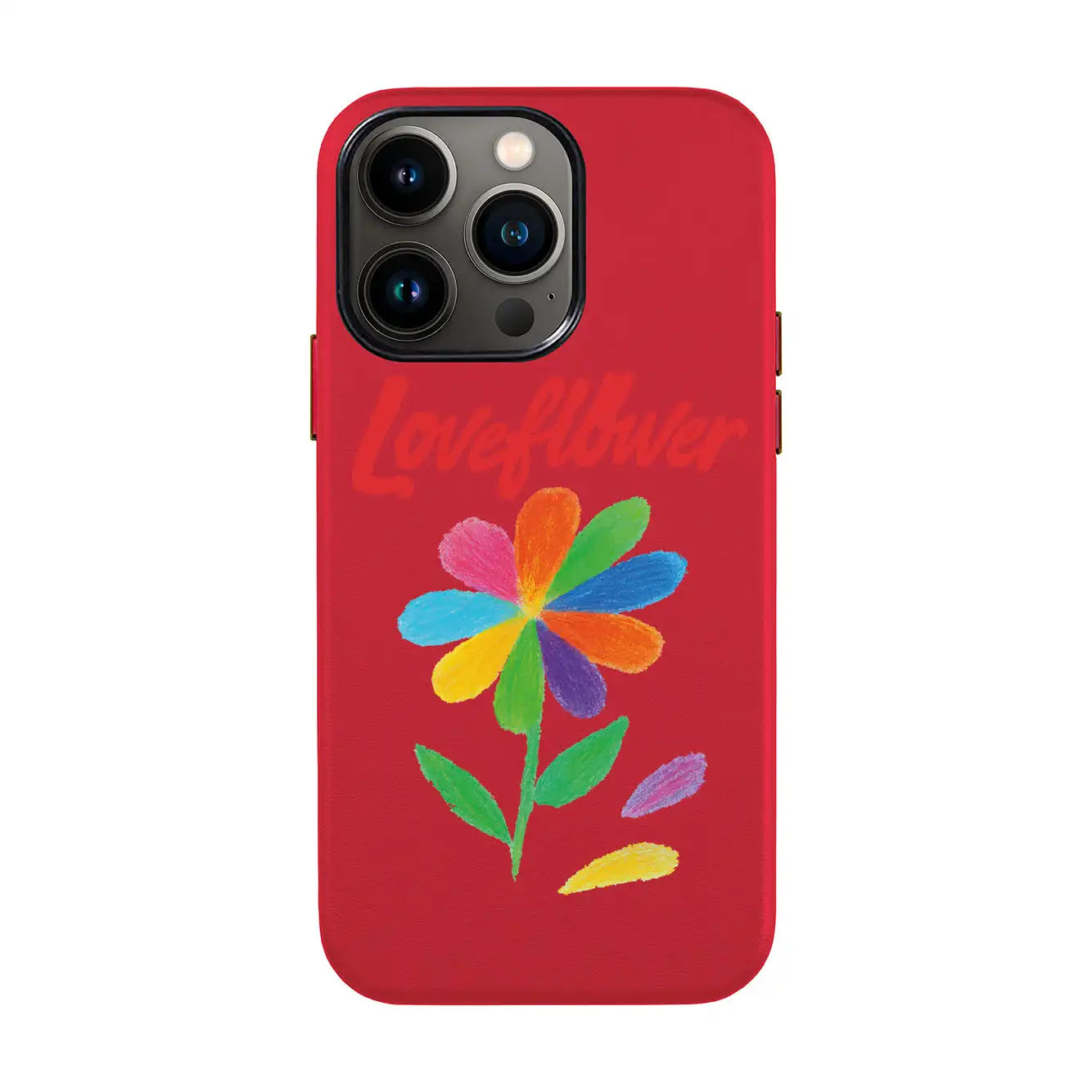 LOVE FLOWER-iPhone 13 Mini Leather Kılıf