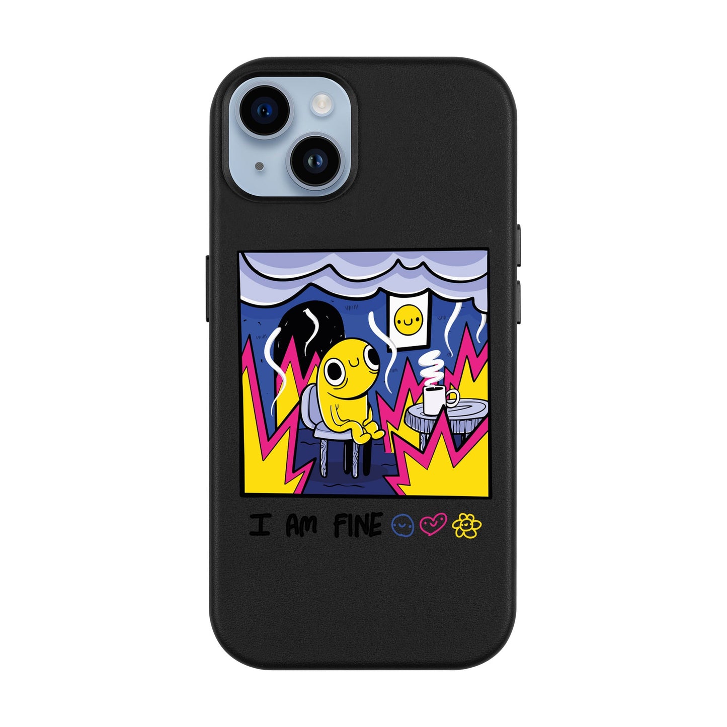I AM FINE-iPhone 14 Plus Leather Kılıf MagSafe Özellikli