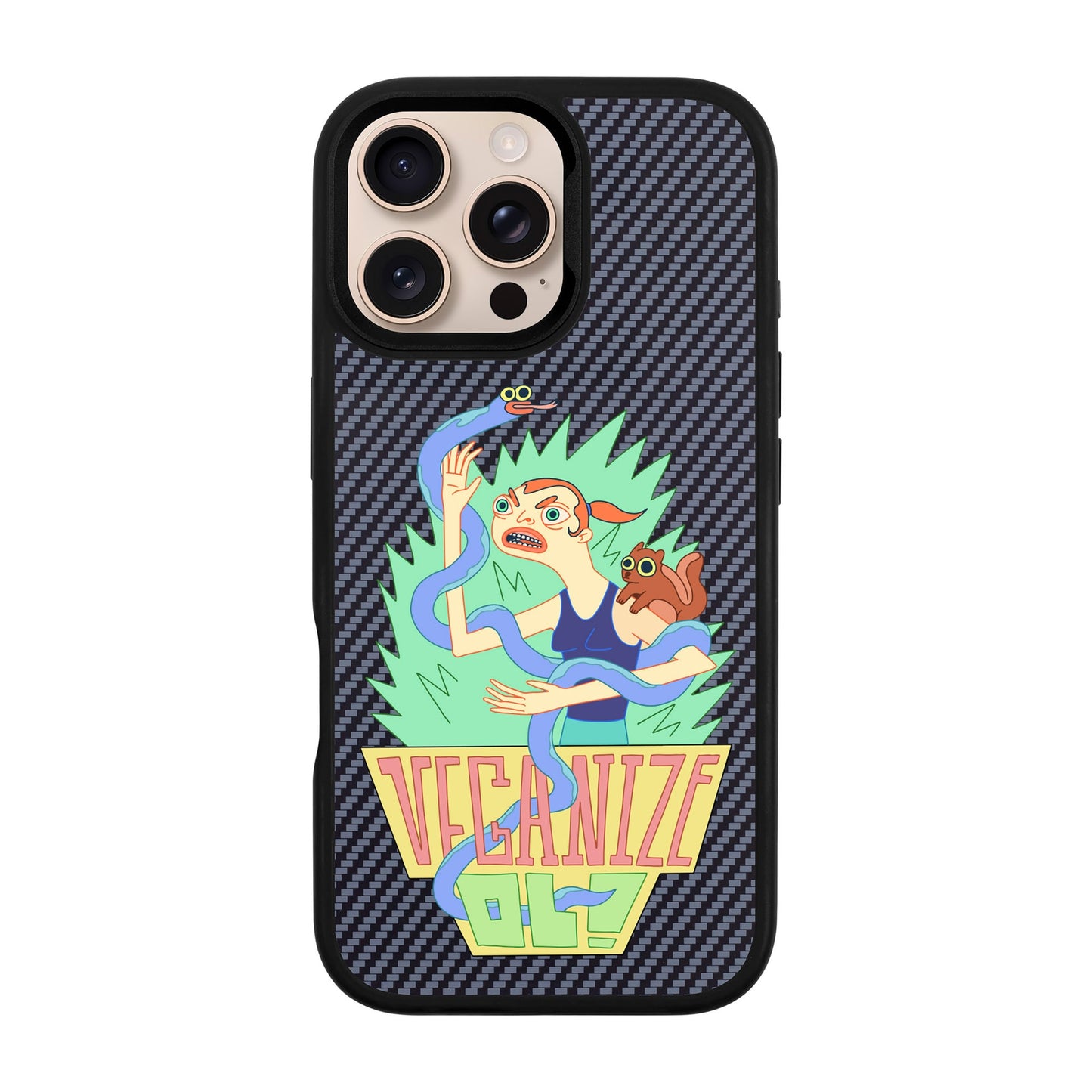 VEGANİZE-iPhone 16 Pro Max Plaid Kılıf MagSafe Özellikli
