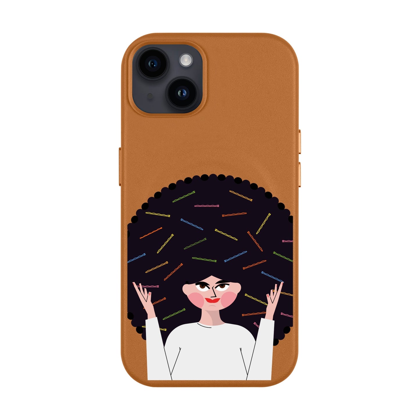 TANGLES OF HAPPINESS-iPhone 14 Plus Leather Kılıf MagSafe Özellikli
