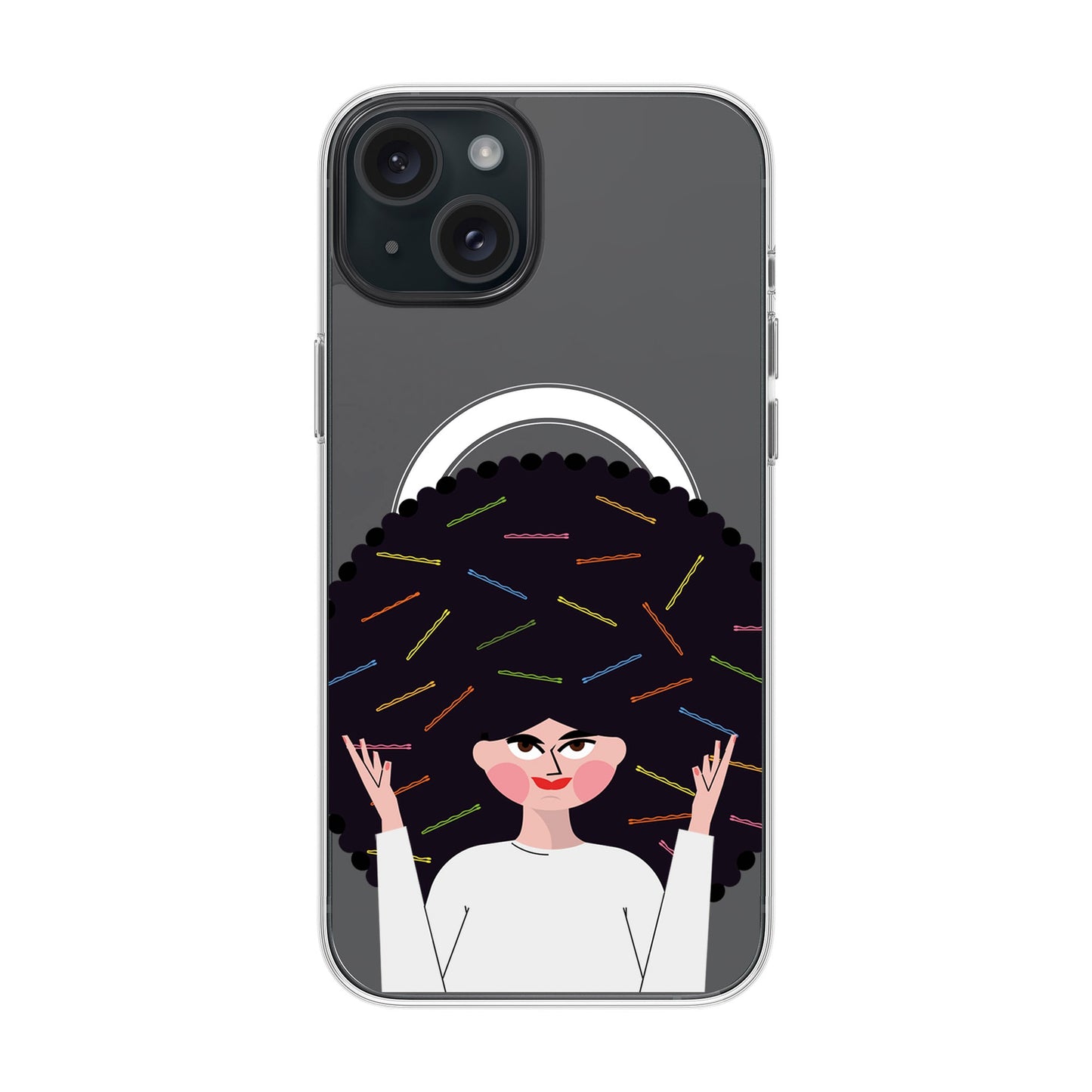 TANGLES OF HAPPINESS-iPhone 15 Plus Solid Kılıf MagSafe Özellikli