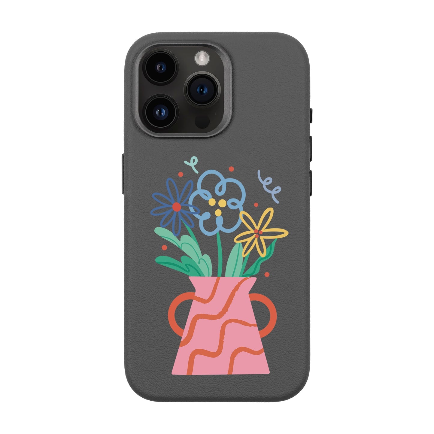 PINK VASE-iPhone 14 Pro Max Leather Premium Kılıf MagSafe Özellikli