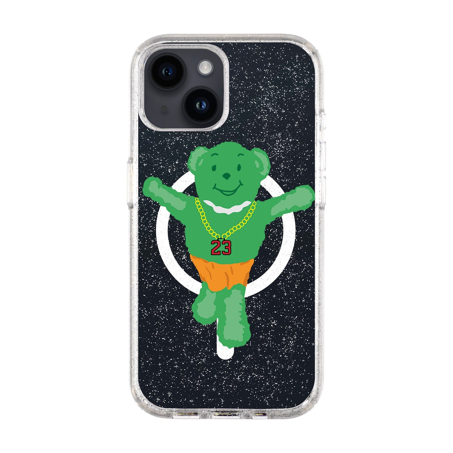 GREEN BEAR-iPhone 14 Shiny Kılıf MagSafe Özellikli