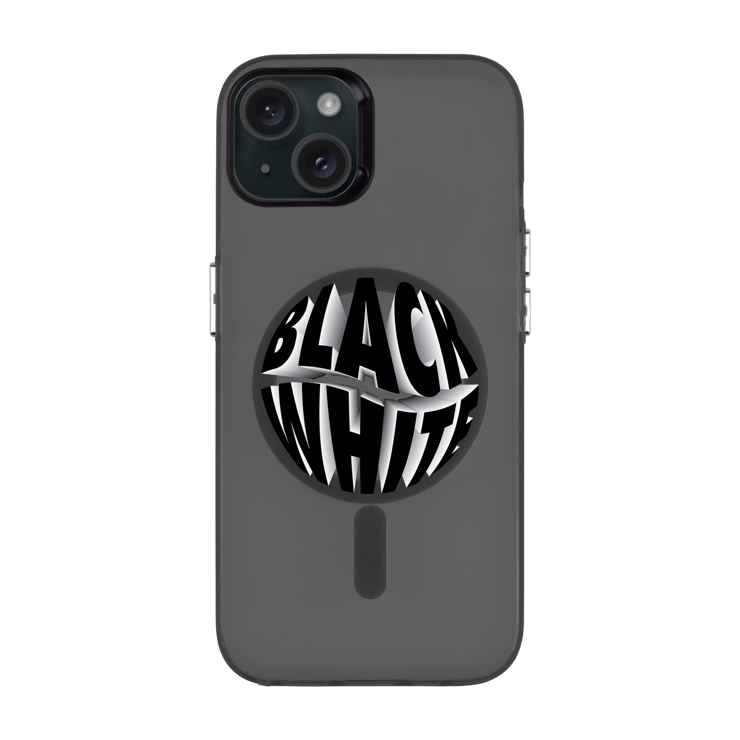 BLACK WHITE-iPhone 15 Plus Hold Kılıf MagSafe Özellikli