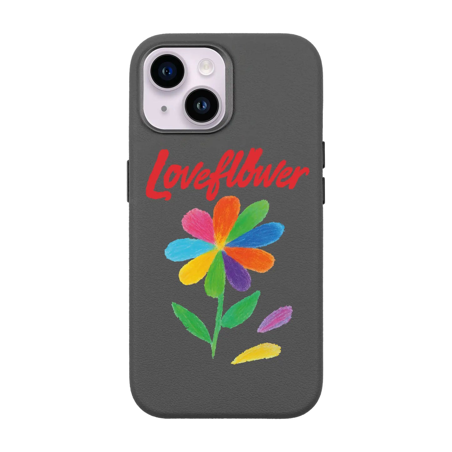 LOVE FLOWER-iPhone 14 Leather Premium Kılıf MagSafe Özellikli