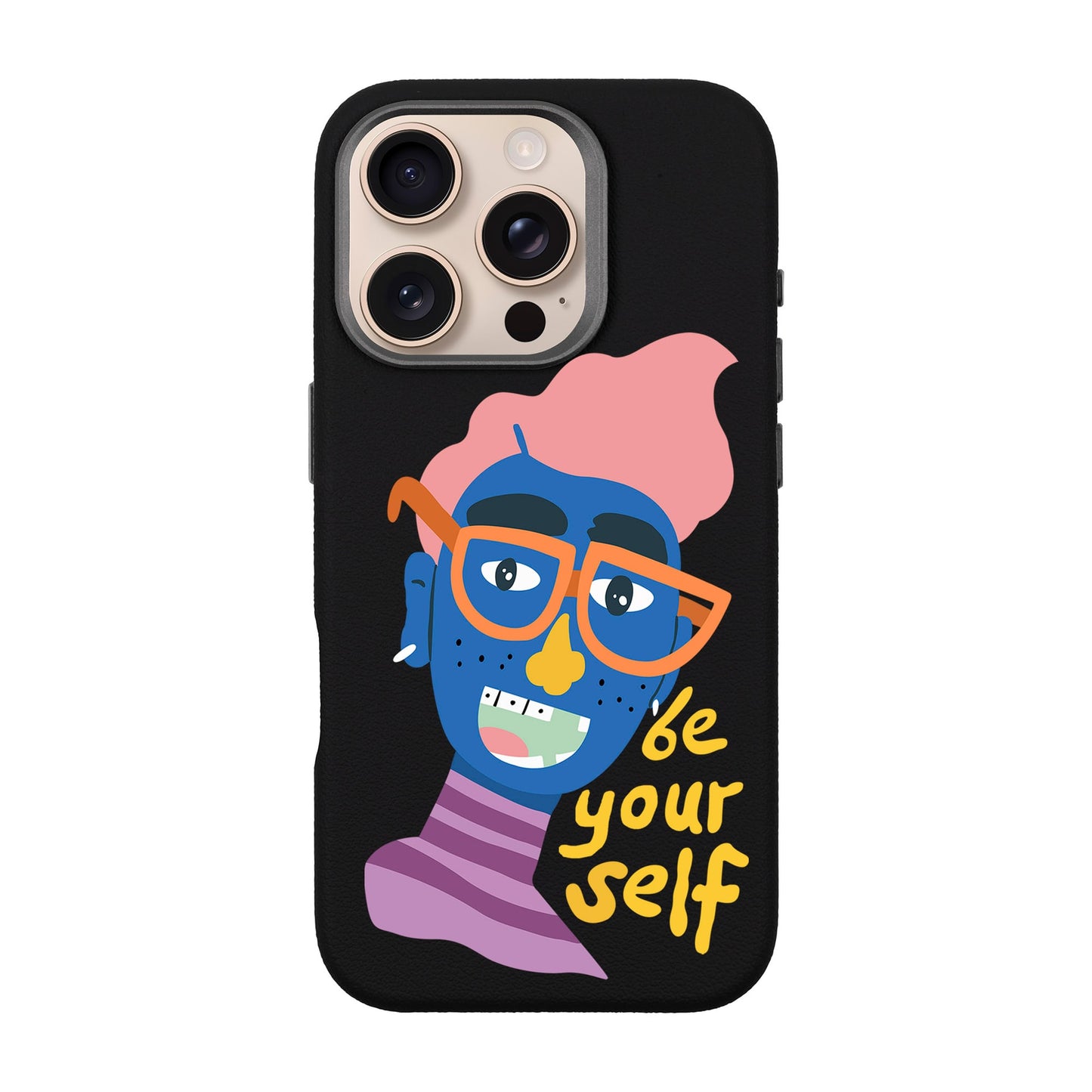 BE YOURSELF-iPhone 16 Pro Leather Premium Kılıf MagSafe Özellikli