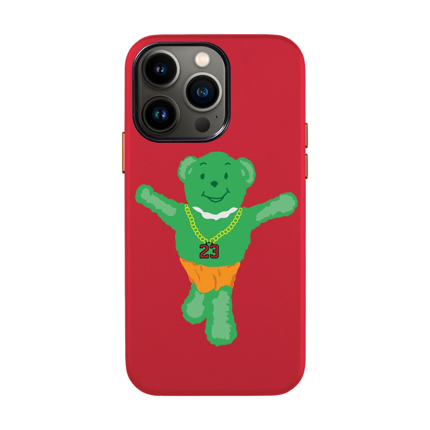 GREEN BEAR-iPhone 13 Pro Leather Kılıf