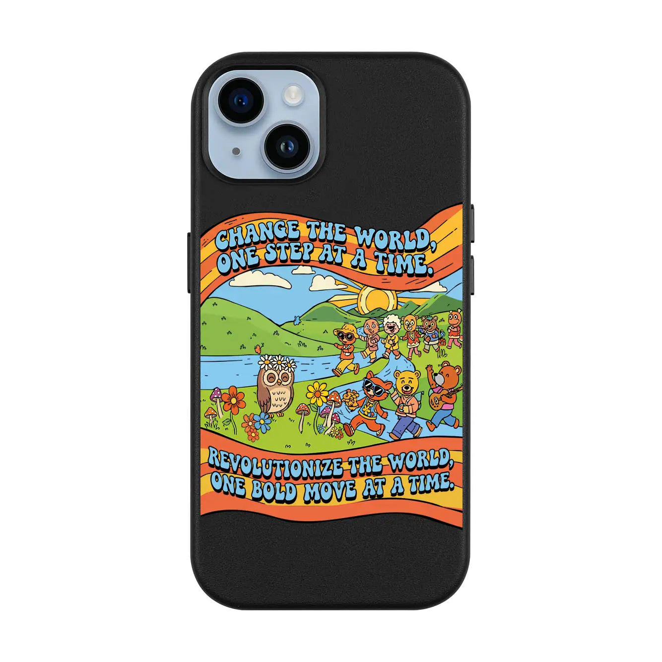 CHANGE THE WORLD-iPhone 14 Plus Leather Kılıf MagSafe Özellikli