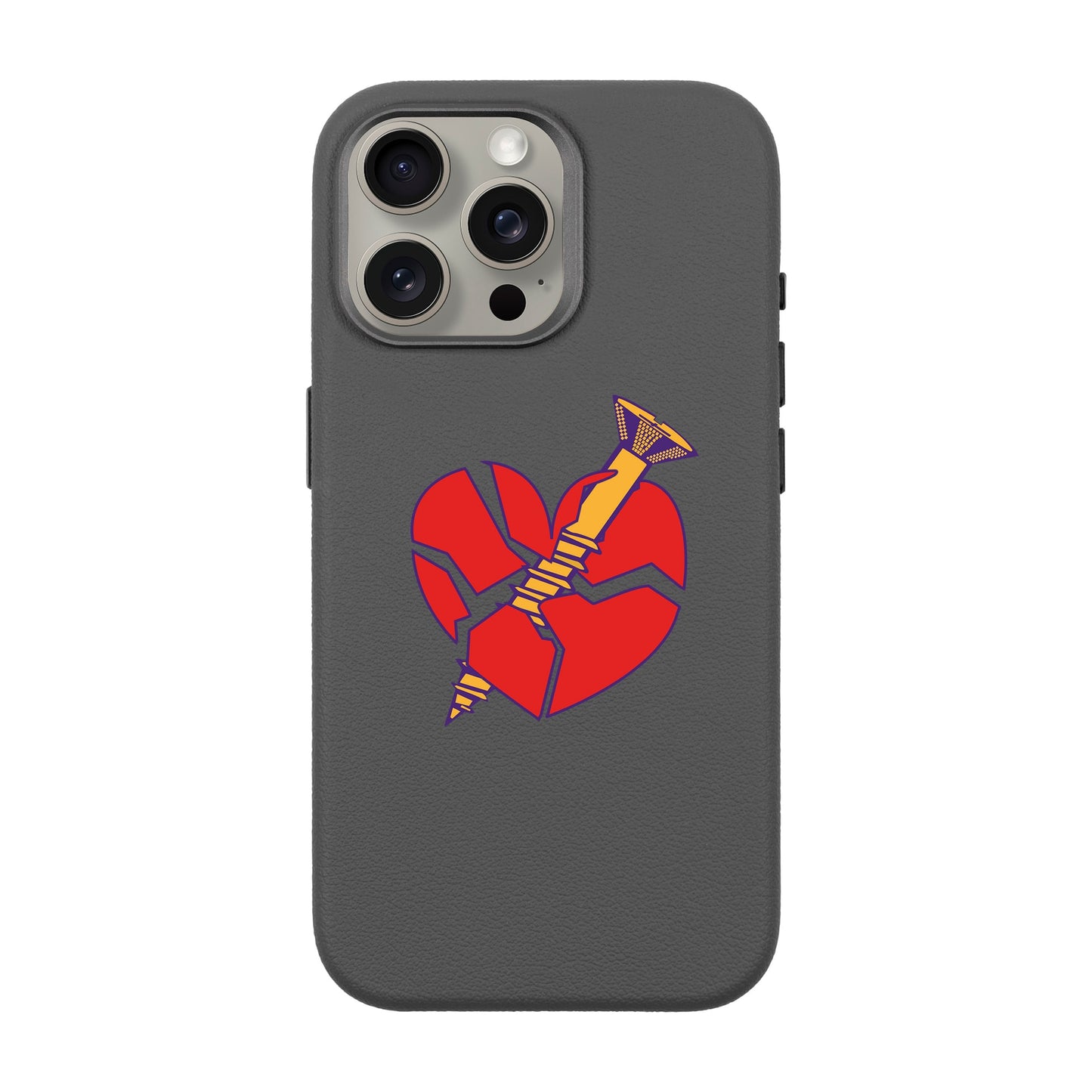 BROKEN HEART-iPhone 15 Pro Max Leather Premium Kılıf MagSafe Özellikli