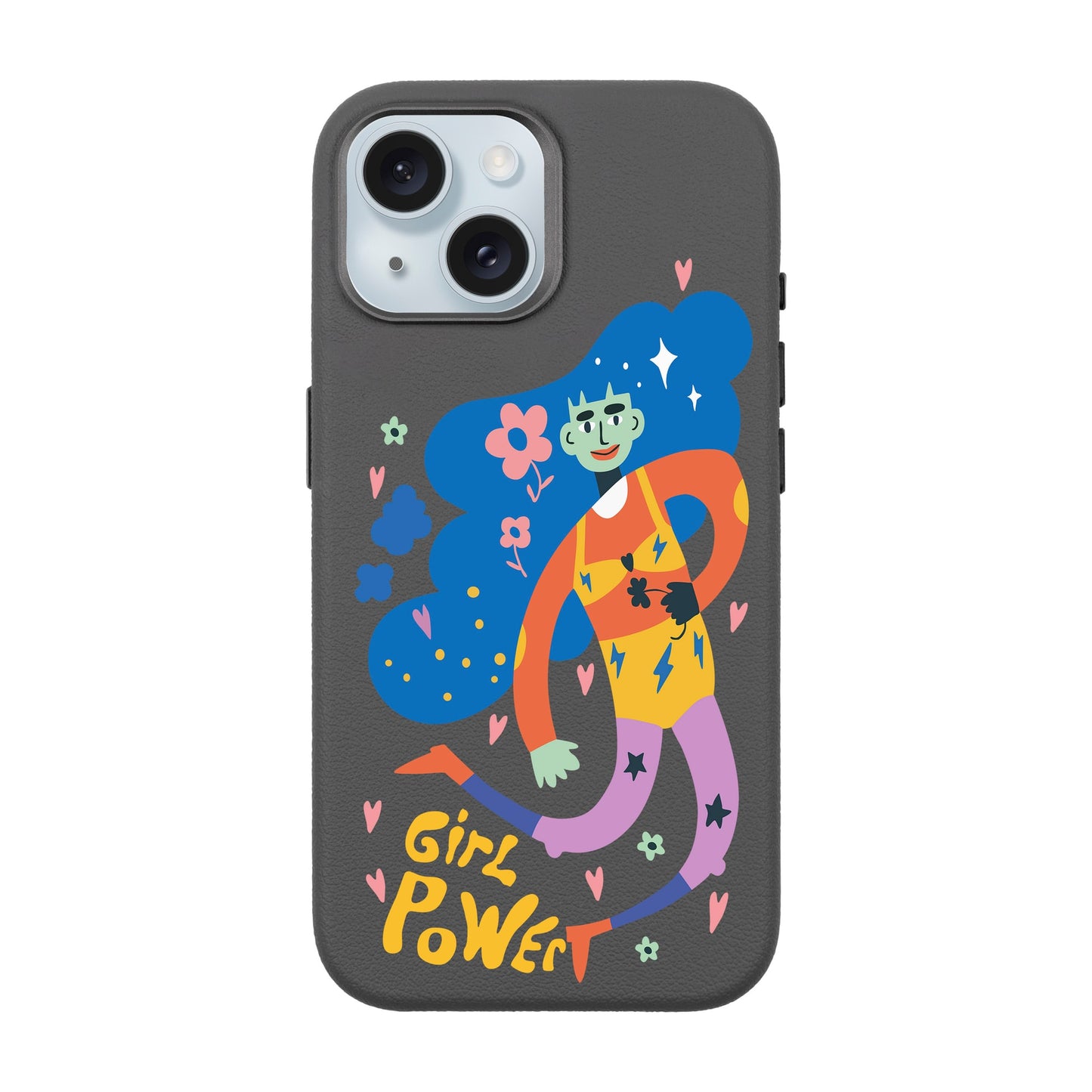 GIRL POWER-iPhone 15 Leather Premium Kılıf MagSafe Özellikli