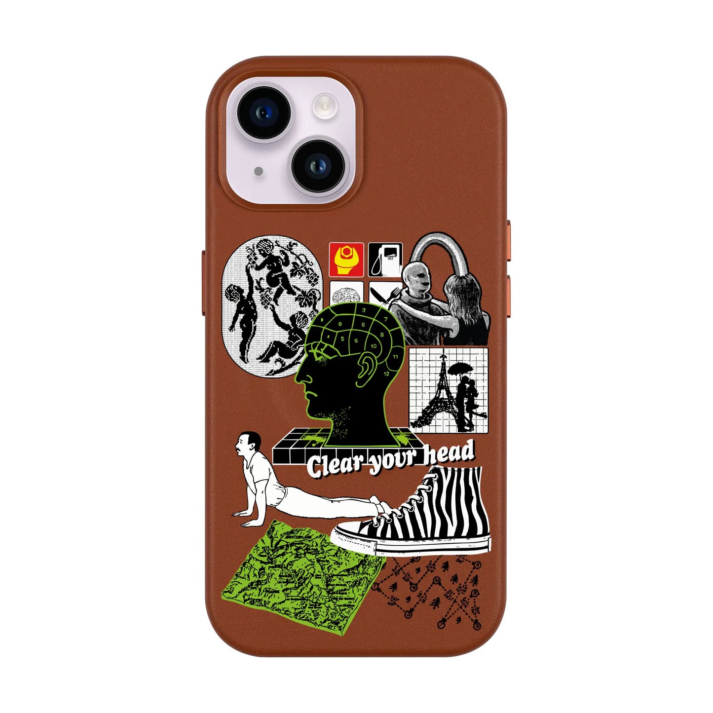 CLEAR YOUR HEAD-iPhone 14 Leather Kılıf MagSafe Özellikli