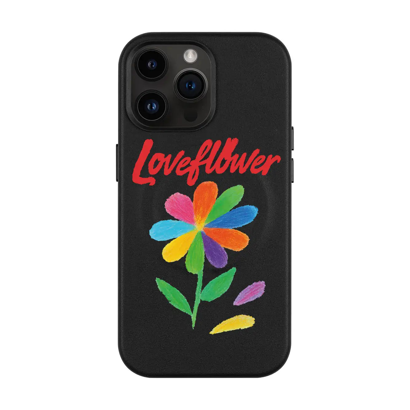 LOVE FLOWER-iPhone 14 Pro Max Leather Kılıf MagSafe Özellikli