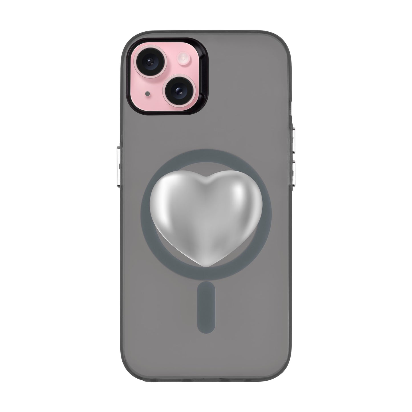 SILVER HEART-iPhone 15 Plus Hold Kılıf MagSafe Özellikli