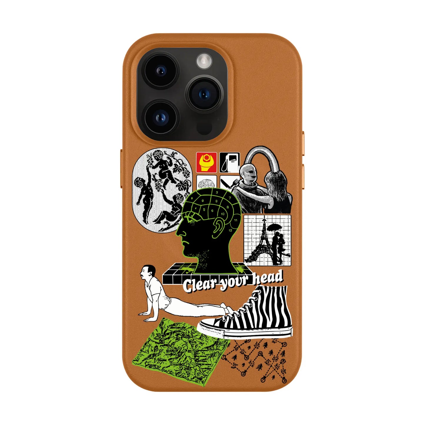 CLEAR YOUR HEAD-iPhone 14 Pro Leather Kılıf MagSafe Özellikli